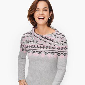 BUTTON SHOULDER FAIR ISLE PULLOVER